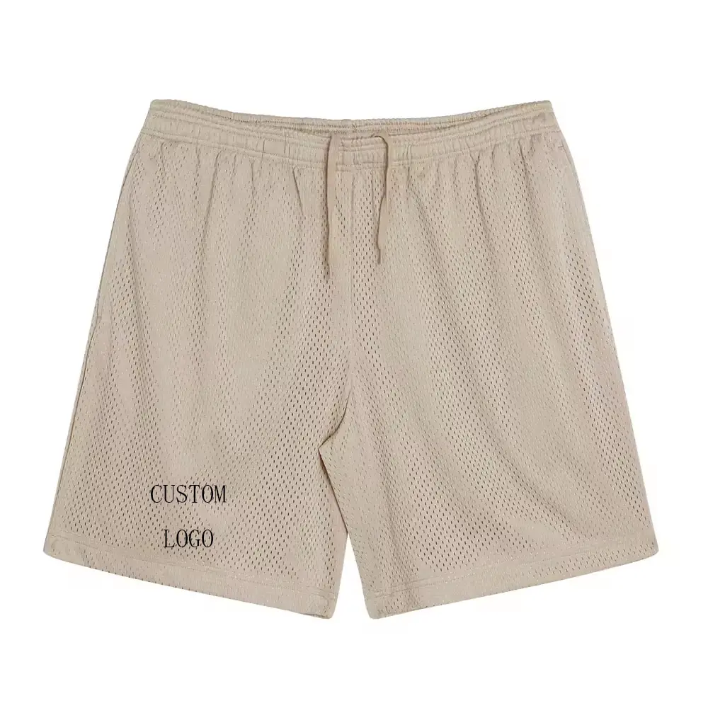 Tùy Chỉnh Bán Buôn Trống Chất Lượng Cao Lưới Quần Short Polyester Phòng Tập Thể Dục Quần Short Cho Phụ Nữ 5 Inch Inseam Với Dây Kéo Túi