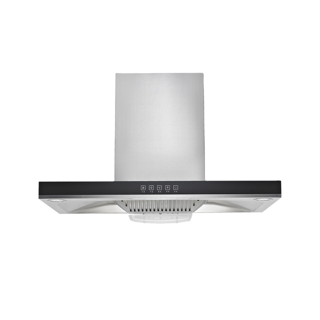 Slim T Shape Kitchen Range Hood Anti Grease Baffle Filter Durable Stainless Steel Cooking Smoke Extractor