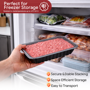 Plateaux rectangulaires personnalisés pour légumes, fruits et viandes, fabriqués en usine, de qualité alimentaire, jetables, en PP recyclable - Product Image 4