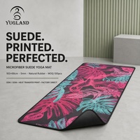 Tapete de Yoga de Gamuza con Diseño de Mandala Yugaland, Tapete de Caucho Natural Personalizado para Boutique