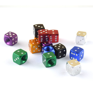 Aluminum Alloy Dice Pattern Valve <b>Caps</b> For Car Tires 8V1 Size Decorative <b>Dust</b> Covers Five Colors Available - Product Image 1