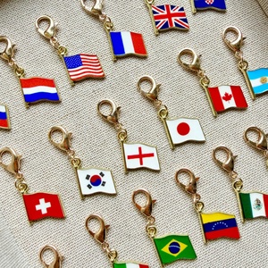 New Christian Classic Heart Shaped National Flag Zinc Alloy Charm Country Flag Pendant Bracelet DIY Jewelry Gift - Product Image 3