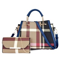 Nouveauté : Sacs à main en cuir PU pour femmes, faits à la main, ensemble de 2 sacs à main en noir avec fermeture à glissière et doublure en polyester