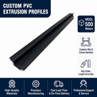 Canal en forme de U ABS en plastique noir extrudé personnalisé pour porte et fenêtre Rail en plastique personnalisé