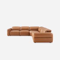 Günstiges L-förmiges Sofa-Set Modulares Knochenloses Kombiniertes Leder-Klappsofa Europäischer Stil Modernes Design für Wohnzimmer