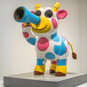 대형 야외 수지 공예 만화 팬더 동상 조각 예술 유리 섬유 마스코트 모델 공원 디스플레이 창 예술적 - Product Image 6