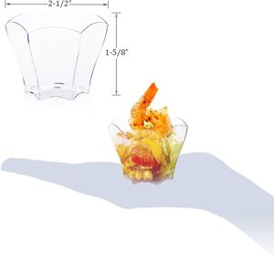 Mini tazze da Dessert con cucchiai, 2.3 once. <span class=keywords><strong>Ciotole</strong></span> trasparenti <span class=keywords><strong>usa</strong></span> <span class=keywords><strong>e</strong></span> <span class=keywords><strong>getta</strong></span> <span class=keywords><strong>per</strong></span> Mousse, budini, antipasti, salse - Product Image 2