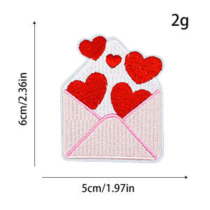 Wholesale Sell Laser Cut Xoxo <b>Sweet</b> Heart Cartoon Embroidered Patches Iron On Valentine'S Day Custom <b>Small</b> Embroidery Patches - Product Image 2