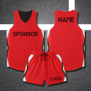 Maillot de basket-ball réversible personnalisable pour homme, 100% polyester, respirant, ensemble uniforme d'entraînement, vêtements de basket-ball - Product Image 2