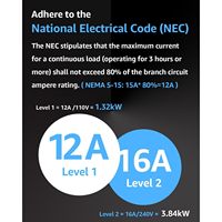 Chargeur EV portable de niveau 2, câble EV de 5 m, type 2 vers prise NEMA 5-15, 3,5 kW, entrée 200-220 V, utilisation domestique