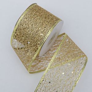 ริบบิ้นตาข่ายกลิตเตอร์แบบโปร่งแสงสีและขนาดตามสั่ง ขนาด 5 ซม. และ 6.3 ซม. ยาว 10 หลา สำหรับตกแต่งช่อดอกไม้งานแต่งงานและเค้ก - Product Image 3