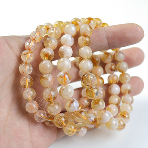 8MM Naturel Lisse Perle Brésilienne Neige Citrine <span class=keywords><strong>Bracelet</strong></span> Élastique Stretch Bracelets pour Femme <span class=keywords><strong>Homme</strong></span> Bijoux - Product Image 3