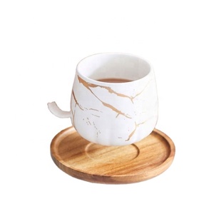 Wholesale Private Label 400ML 500ml Gold Printing Marble Texture Style Lovers <b>Cup</b> <b>Ceramic</b> Coffee Mugs for Gift - Product Image 4