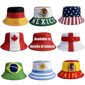 Chapeau Bob Respirant Double Face à Motif Drapeaux Mexique, États-Unis, Canada, Toutes Saisons, Protection Solaire Extérieure - Product Image 1