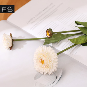 Calendula simple 3 têtes petit bouquet de fleurs artificielles de chrysanthème sauvage pour décoration murale de mariage et cadeaux - Product Image 6