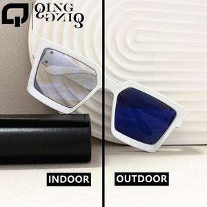 Lunettes photochromiques à verres changeants <span class=keywords><strong>anti</strong></span>-lumière bleue, marron floral, surdimensionnées, <span class=keywords><strong>anti</strong></span>-reflets, modèle 2026 - Product Image 3