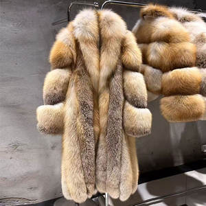 <span class=keywords><strong>Cappotto</strong></span> di <span class=keywords><strong>pelliccia</strong></span> da <span class=keywords><strong>donna</strong></span> <span class=keywords><strong>lungo</strong></span> di moda invernale 2025 di lusso in vero oro dell'isola <span class=keywords><strong>pelliccia</strong></span> di volpe da <span class=keywords><strong>donna</strong></span> - Product Image 1