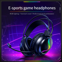 Audífonos para Juegos J11 con Micrófono Ajustable, Control de Volumen, Luces LED RGB, para Consola de Juegos, Computadora Portátil, PC