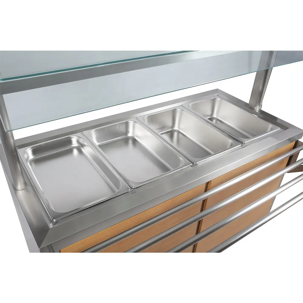 Prix d'usine Commercial Electric 6Gn 1/1 Casseroles Réchauffeur de nourriture pour équipement de cuisine de restaurant d'hôtel en acier inoxydable