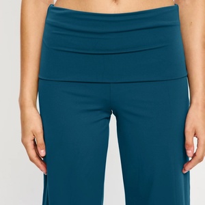 High Elastic Breathable Yoga <b>Leggings</b> for Women <b>Flared</b> Legs Gym Sportswear Wide Leg Pants Soft Wide Fold-over Yoga <b>Leggings</b> - Product Image 2