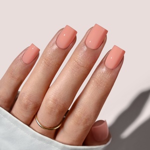 BTArtbox Faux Ongles Courts Carrés en Gel Souple, Couleur Unie Orange, Collection Printemps-Été, Kit de pose facile, Vente en gros - Product Image 1