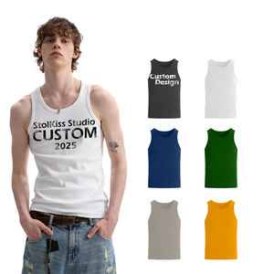 Débardeur Homme Personnalisé Sans Manches en Coton Biologique de Haute Qualité, <span class=keywords><strong>Gilet</strong></span> Casual Tricoté, Débardeur Homme Vierge - Product Image 1