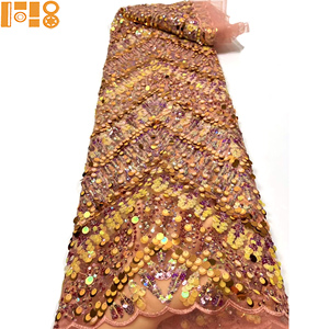 <span class=keywords><strong>Tissu</strong></span> de dentelle brodée africaine de luxe en sequins et perles, 5 yards, pour robe de mariée nigériane, <span class=keywords><strong>tissu</strong></span> de dentelle bordeaux - Product Image 4