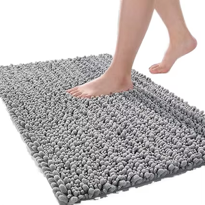 Tapis de bain moderne et confortable en chenille antidérapant, absorbant l'eau, avec motif original, pour la maison, l'hôtel, la zone des toilettes - Product Image 1