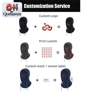 Verstelbare trekkoord Aoli fleece balaclava met aangepast logo, winterse thermische gezichtsbedekking, skibril voor heren en dames - Product Image 4