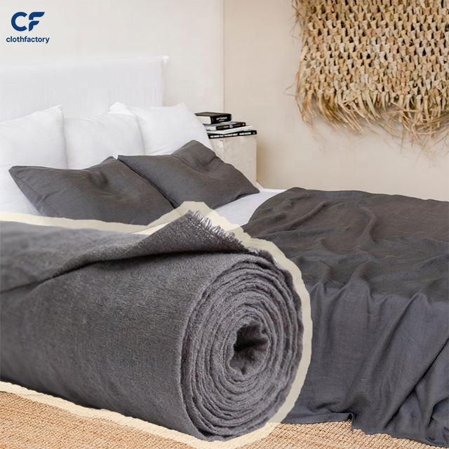 Flax Fabric High Quality Printing Soft 100% Wholesale Organic Linen Fabric for Ladies Clothing Bed Sheet Set Linen Fabric