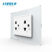 LIVOLO US Canada Thaïlande Standard Électrique 16A 3 Broches Double Sortie 100K Cycles Prise Murale pour Appartement Ecole Rénovation