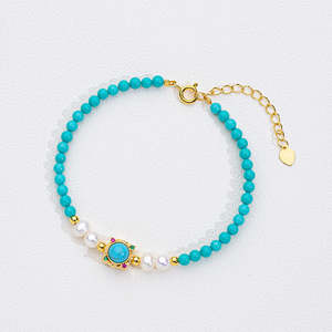 Wholesale Tiger's Eye Freshwater <b>Pearl</b> <b>Bracelet</b> <b>for</b> <b>Women</b> High-End Turquoise Natural Stone Cross-Border Exploitive Handmade - Product Image 3