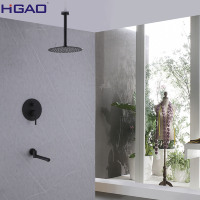 Ensemble de robinet de salle de bain carré moderne douche de plafond en acier inoxydable avec jet doux armoire en laiton robinet de baignoire douche