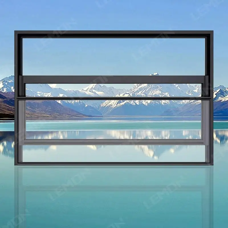 Escritório comercial Auto Lift Glass Window Elétrico Pendurado Alumínio Automático Vertical Sliding Windows