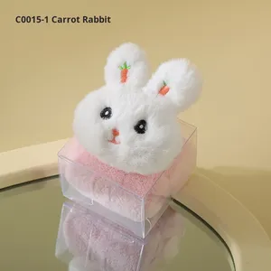 Serviette carrée en polyester pour enfants, petite tulipe en peluche avec maille en coton PP - Product Image 6