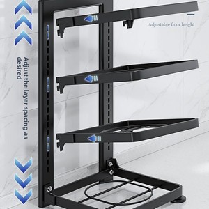 Scaffale porta pentole e padelle in <span class=keywords><strong>acciaio</strong></span> Amz regolabile a 2/3/4 livelli, salvaspazio per armadietti, organizer sottolavello per utensili da <span class=keywords><strong>cucina</strong></span> - Product Image 6