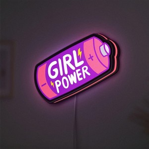 Letrero LED Iluminado en Forma de Corazón, Personalizable, Impermeable, Decoración de Pared con la Frase 'Girl Power' - Product Image 3