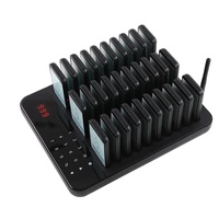 Rechargeable Étanche Café Queue Appelant 1 Base 30 Buzzers Vibrant Beeper Coaster Paging System Sans Fil Pager Restaurant