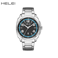 Montre à quartz pour homme, sport et mode, minimaliste, analogique, aiguilles lumineuses, affichage de la date, étanche, bracelet en acier inoxydable