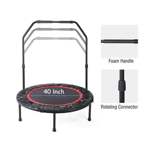 Zoshine mini indoor trampoline jumping professional gymnastic for adults and kids with handle