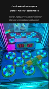 SHUNHONG Superman Whack-A-Mole Machine de jeu d'arcade commerciale à monnayeur pour deux joueurs, pour enfants, 110/220V, avec fonction de loterie - Product Image 5