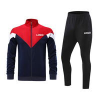 Survêtement zippé de grande taille 2 pièces ensemble de jogging pantalon de gym survêtements 100% polyester survêtement vestes de jogging pour hommes