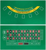 36 x 18 Zoll doppelseitige grüne Filz-Tischmatte, Casino-Spielmatte für Poker, Blackjack und Roulette.