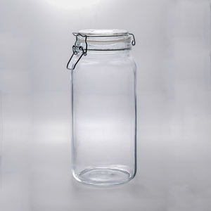 Toptan ev mutfak restoran geniş ağız çevre dostu klasik 1L 2L 4L çerezler gıda sınıfı konteyner cam kapaklı kavanoz - Product Image 5