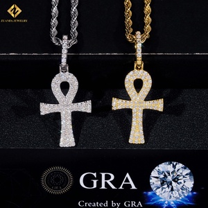 Colgante de Cruz con Incrustaciones de Moissanita en Plata de Ley 925, Joyería Hip Hop de Alta Calidad para Hombres y Mujeres - Product Image 2
