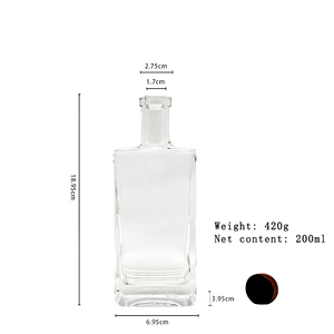 Fabricants chinois, vente en gros, bouteilles en verre super flint personnalisées de 200 ml avec fond en liège pour la tequila et les spiritueux - Product Image 4