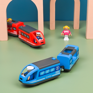 Piste de Simulation en <span class=keywords><strong>bois</strong></span> pour enfants modélisation de <span class=keywords><strong>Locomotive</strong></span> électrique augmentation réaliste bébé amusant éducation précoce jouets éducatifs - Product Image 2