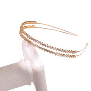 Vente en gros Nouveau style sans égal Bandeau de mariage double couche entièrement en diamant Bandeau de cheveux de mariée pour femmes et filles - Product Image 5