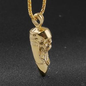 เครื่องประดับสแตนเลสแฟชั่นใหม่สำหรับผู้ชาย สร้อยคอจี้รูปหัวกะโหลก มีสินค้าพร้อมส่ง - Product Image 2