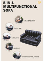 Nuevo Modelo de Sofá Doble 5 en 1, Sofá Inflable Automático, Silla, Cama, Colchón con Bomba Integrada